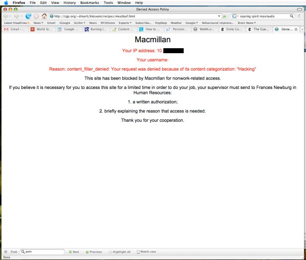 my meatloaf recipe was blocked for hacking a while ago, am I still on some kind of list?