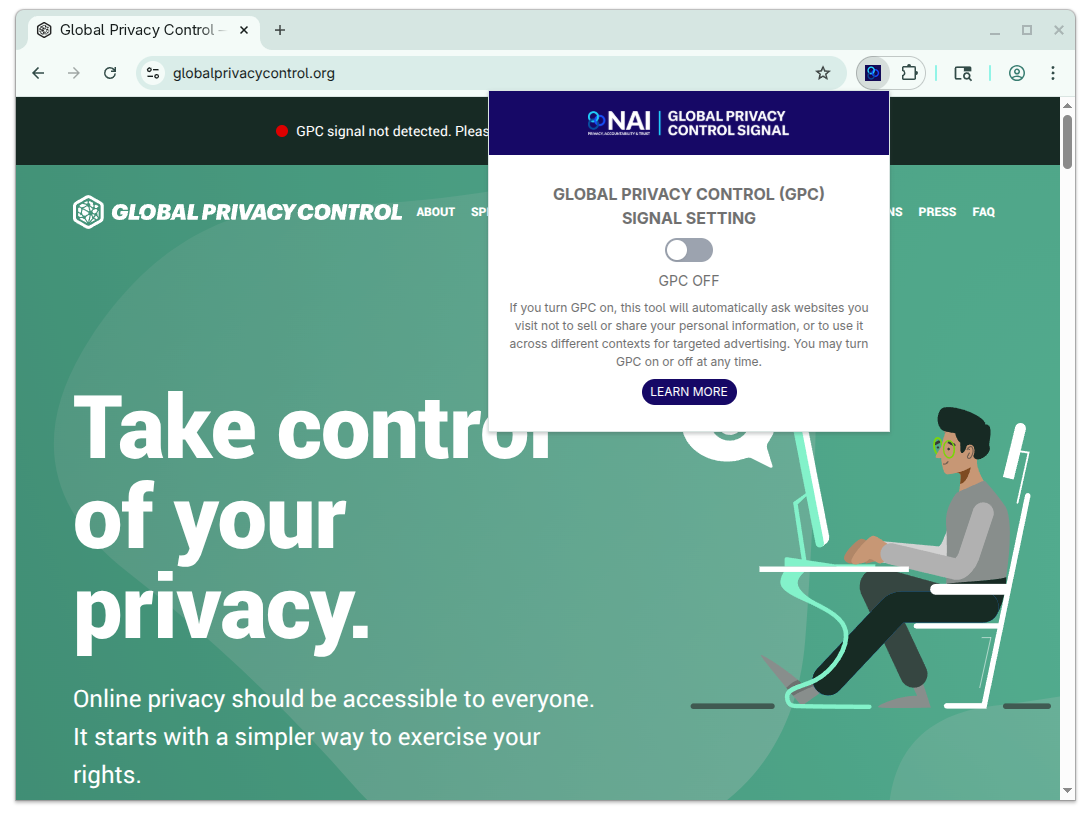 Flip the switch from GPC OFF to GPC ON